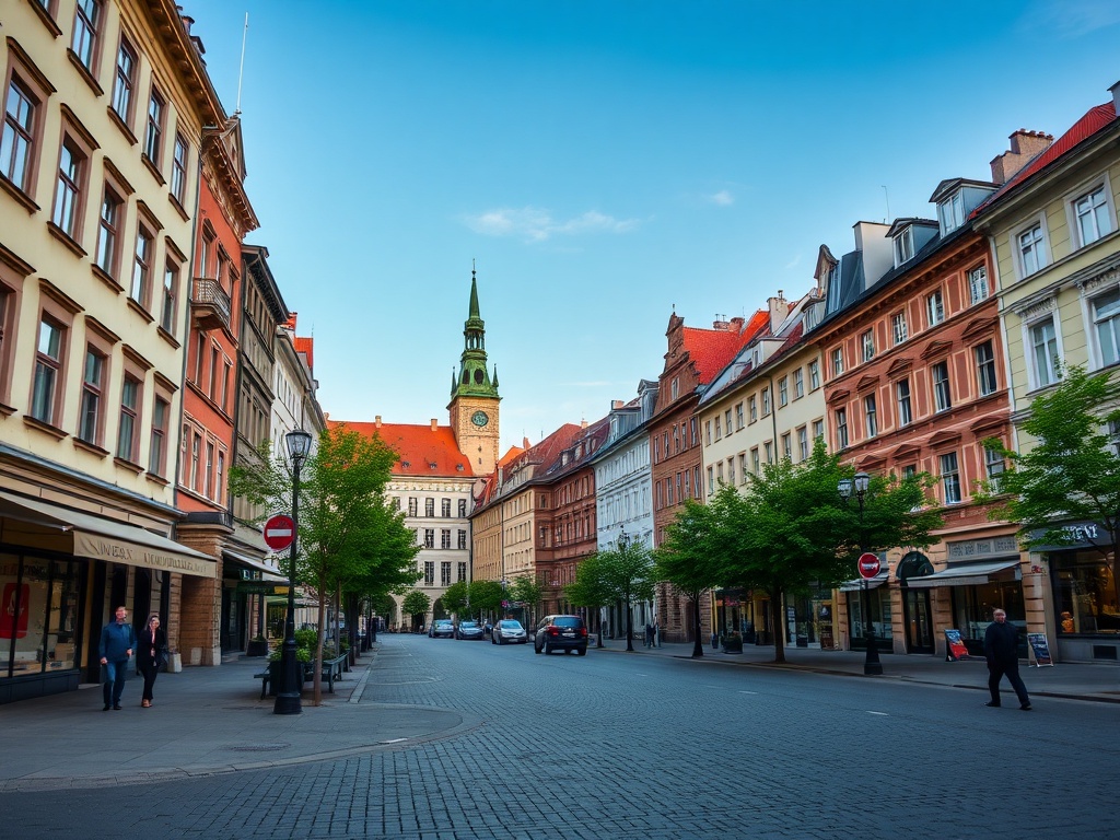 Widok ulicy Dobrej w Bydgoszczy - kamienica gdzie badacze paranormalni rozwiązali tajemnicę domu